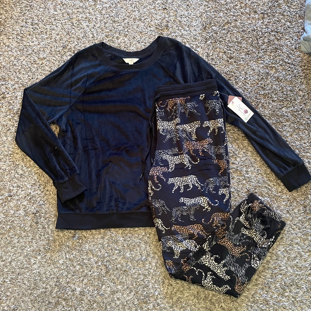 NWT$$- super cozy SOFT velvety pjs - size M